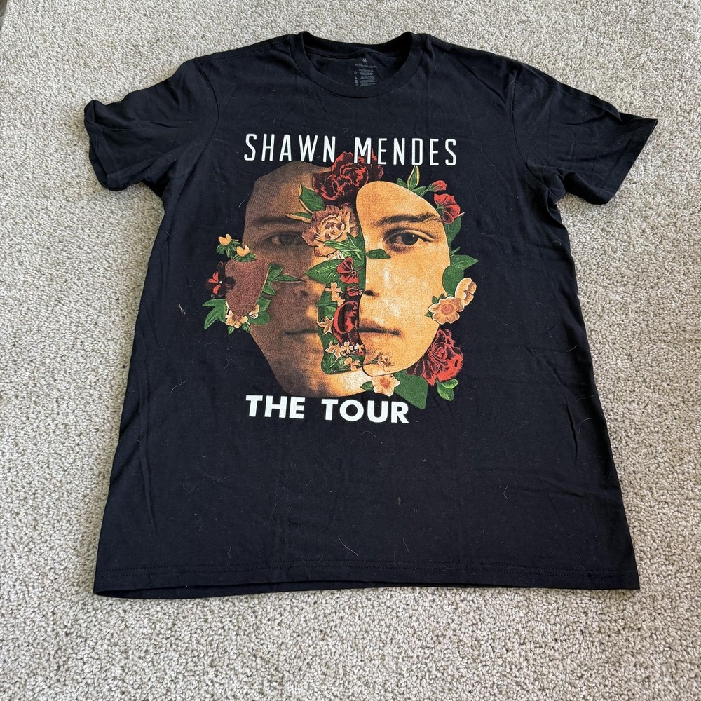 Shawn Mendes The Tour Shirt Mens Medium Black 2019 Concert Graphic Tee T-Shirt